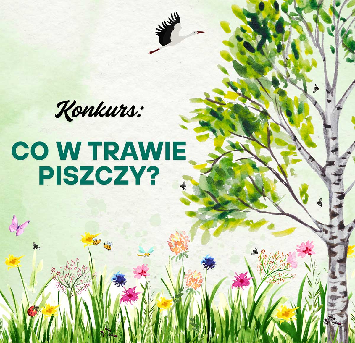 Plakat - drzewo i kwiaty na łące
